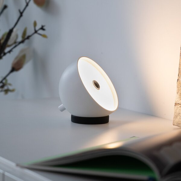 Schöner Wohnen LED-Akku-Τραπεζολαμπίδα Bellies, λευκή, IP54, ρυθμιζόμενος, Λευκό, Σαλόνι / τραπεζαρία, Μέταλλο, Σκανδιναβικό