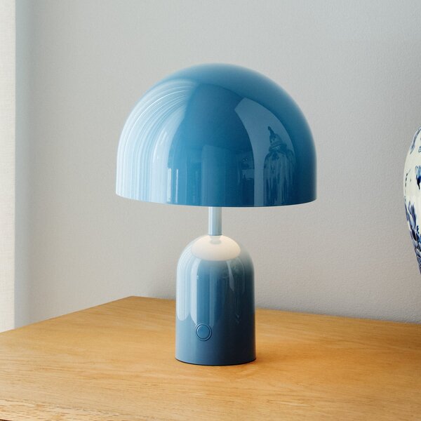 Tom Dixon Φορητή επιτραπέζια λάμπα BELL PORTABLE, γαλάζια 28 cm IP44, ρυθμιζόμενος, Μπλε, Σαλόνι / τραπεζαρία, Πλαστικό, σχεδιασμός