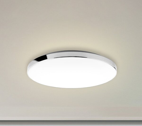 Briloner Φωτιστικό οροφής LED 3351216 χρώμιο/λευκό, Ø 35,5 cm, 4.000 K, IP44, Μεταλλικό, Μπάνιο, Μέταλλο