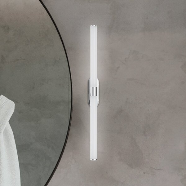 Briloner LED φωτιστικό τοίχου Runt, μήκος 60 cm, χρώμιο, 4.000 K, IP44, Μεταλλικό, Μπάνιο, Πλαστικό, σύγχρονο