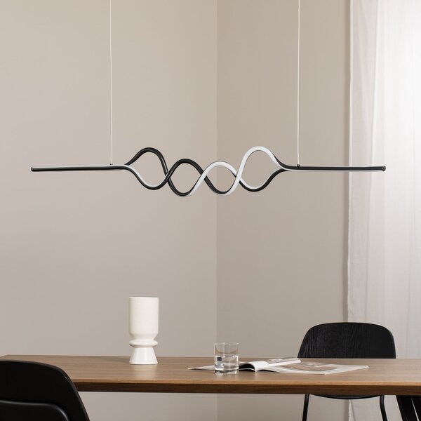 Milagro Lighting LED κρεμαστή λάμπα Ancona, μέταλλο, χρυσό/μαύρο, 4.000 K, Χρυσό / Ορείχαλκου, Σαλόνι / τραπεζαρία, Μέταλλο, σύγχρονο