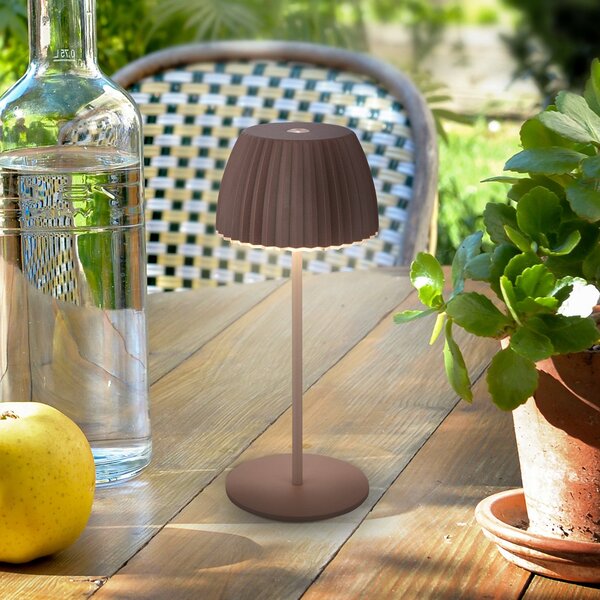 Briloner LED-Ακουστική επιτραπέζια λάμπα Brilo unplugged Riffle, 20 cm, umbrasand, ρυθμιζόμενος, Καφέ / Σκουριάς, Σαλόνι / τραπεζαρία, Μέταλλο