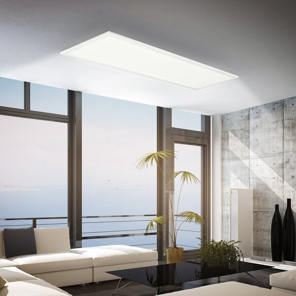 Briloner LED Panel Simple 100 x 25 cm, λευκό, εξαιρετικά λεπτό, IP44, 4000 K, Λευκό, Μελέτη / Γραφείο, Μέταλλο