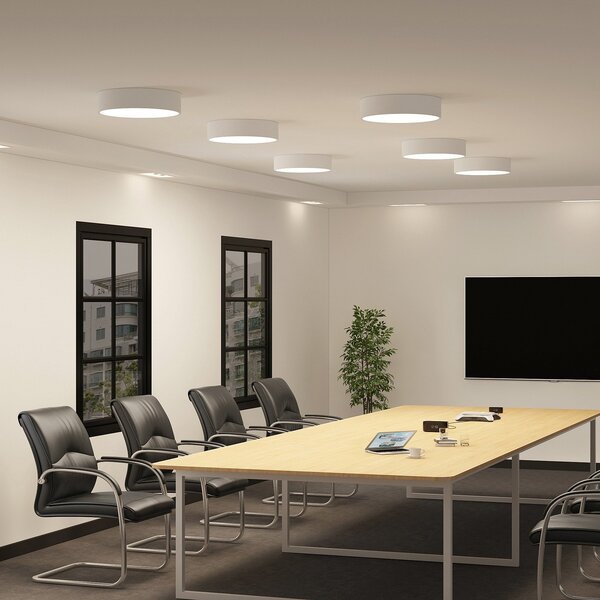 Arcchio Φωτιστικό οροφής LED Noabelle, Ø 40 cm, λευκό, μέταλλο, ρυθμιζόμενος, Λευκό, Κουζίνα, Μέταλλο, σύγχρονο