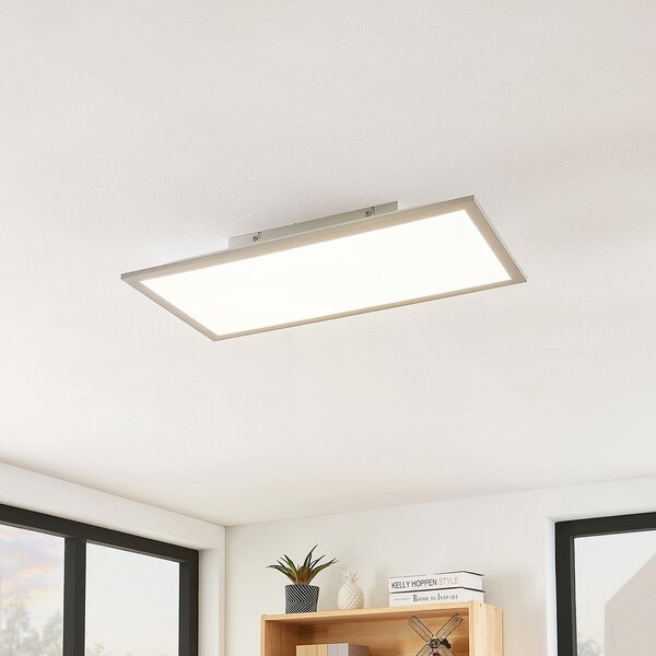 Lindby LED-Panel Stenley, 4.000 K, 60cm x 30cm, ασημί/λευκό, Λευκό, Κουζίνα, Πλαστικό, σύγχρονο