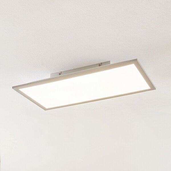 Lindby LED-Panel Stenley, 4.000 K, 60cm x 30cm, ασημί/λευκό, Λευκό, Κουζίνα, Πλαστικό, σύγχρονο