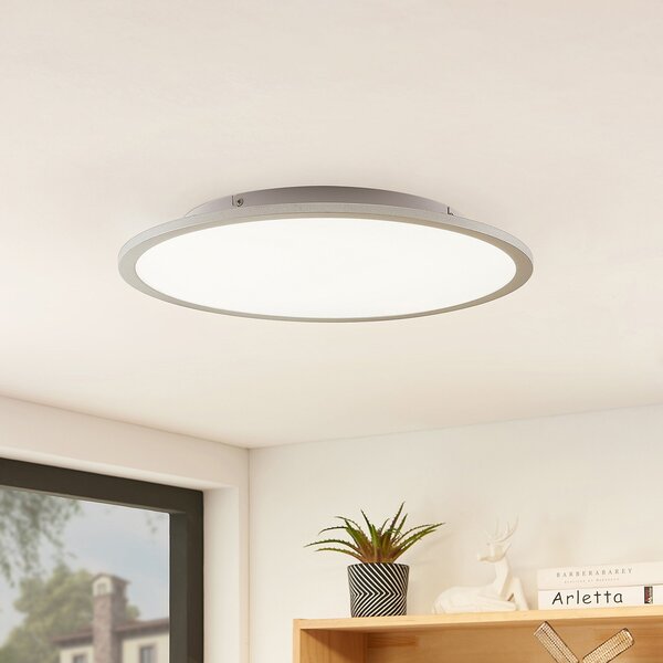 Lindby LED φωτιστικό οροφής Narima, 4.000 K, Ø 50 cm, ασημί, Μεταλλικό, Κουζίνα, Πλαστικό, σύγχρονο