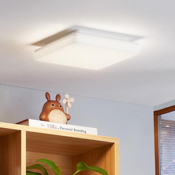 PRIOS Φωτιστικό οροφής Prios Artin LED, γωνιακό, 22 cm, Λευκό, Μπάνιο, Πλαστικό, σύγχρονο