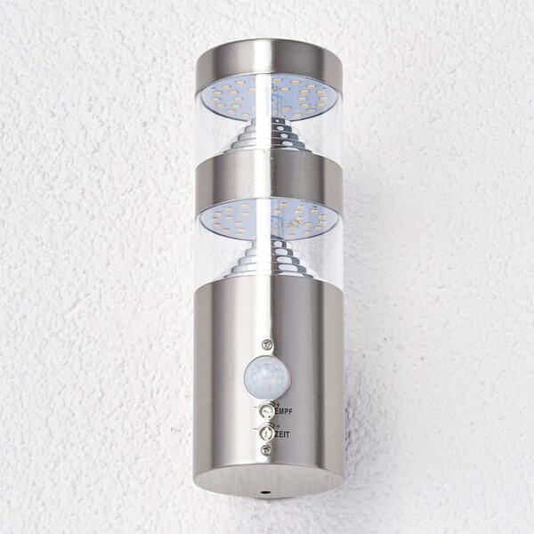 Lindby LED φωτιστικό εξωτερικού χώρου Lanea, 22 cm, ανοξείδωτο ατσάλι,, Μεταλλικό, Ανοξείδωτος χάλυβας, σύγχρονο