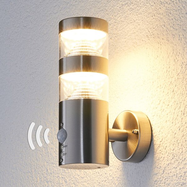 Lindby LED φωτιστικό εξωτερικού χώρου Lanea, 22 cm, ανοξείδωτο ατσάλι,, Μεταλλικό, Ανοξείδωτος χάλυβας, σύγχρονο