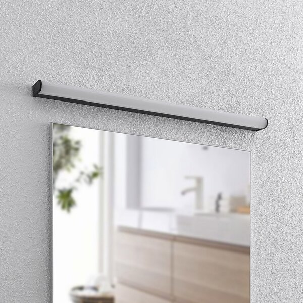 Lindby Ulisan LED φωτιστικό τοίχου μπάνιου, στρογγυλό, 88,8 cm, Μαύρο, Μπάνιο, Μέταλλο, σύγχρονο