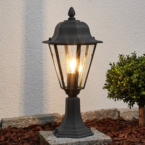 Lindby Φωτιστικό βάθρο Edana, 52 cm, ανθρακί, E27, IP44, ρυθμιζόμενος, Μαύρο, Μέταλλο, σύγχρονο