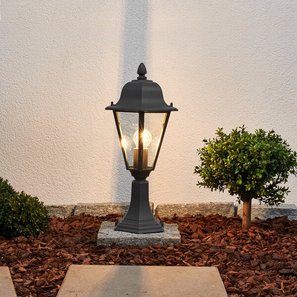 Lindby Φωτιστικό βάθρο Edana, 52 cm, ανθρακί, E27, IP44, ρυθμιζόμενος, Μαύρο, Μέταλλο, σύγχρονο