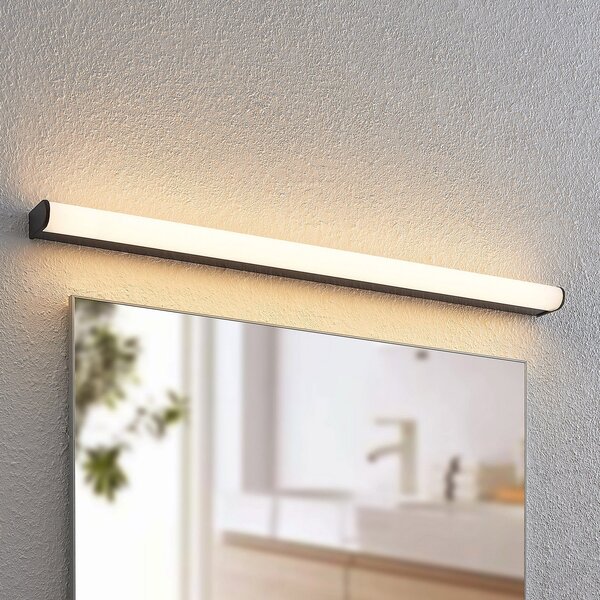 Lindby Ulisan LED φωτιστικό τοίχου μπάνιου, στρογγυλό, 88,8 cm, Μαύρο, Μπάνιο, Μέταλλο, σύγχρονο