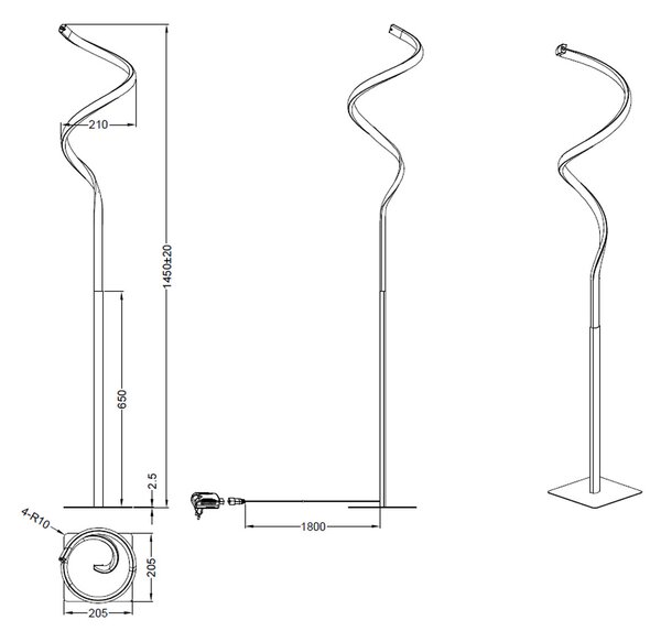 Φωτιστικό Δαπέδου LED Dimmable RL Course Silver R42051107