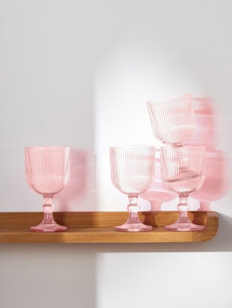 Sinsay - Σετ με 4 ποτήρια - θαμπο ροζ