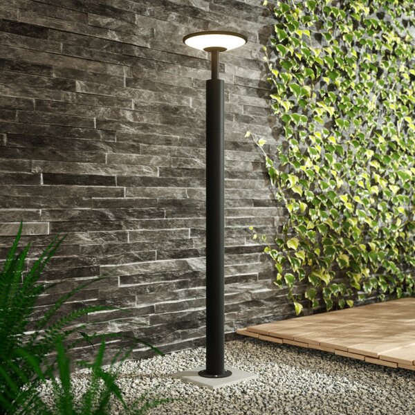 Lucande Φωτιστικό μονοπατιών LED Fenia, 100 cm, ανθρακί, IP65, Μαύρο, Αλουμίνιο, σύγχρονο