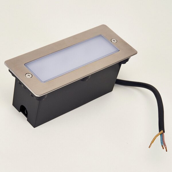 Lucande LED φωτιστικό τοίχου Holly, 17 cm, ανοξείδωτο ατσάλι, Μεταλλικό, Μέταλλο, σύγχρονο, Γωνιακά φωτιστικά
