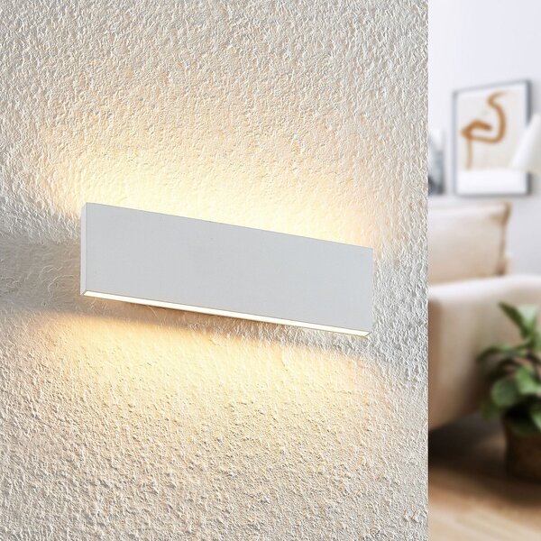 Lindby Ignazia LED φωτιστικό τοίχου, 28 cm, λευκό, μεταλλικό, πάνω/κάτω, ρυθμιζόμενος, Λευκό, Σαλόνι / τραπεζαρία, Μέταλλο, σύγχρονο
