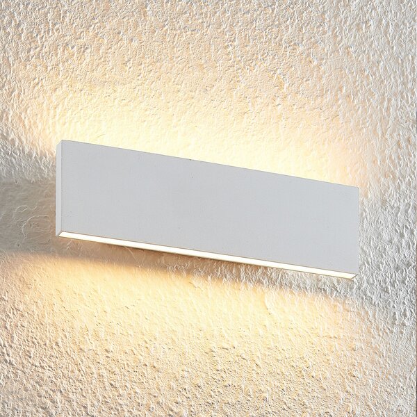 Lindby Ignazia LED φωτιστικό τοίχου, 28 cm, λευκό, μεταλλικό, πάνω/κάτω, ρυθμιζόμενος, Λευκό, Σαλόνι / τραπεζαρία, Μέταλλο, σύγχρονο