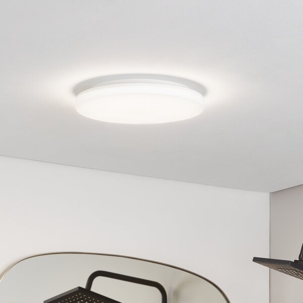 PRIOS Φωτιστικό οροφής Prios LED Artin, Ø 33 cm, λευκό, CCT, IP65, Λευκό, Μπάνιο, Πλαστικό, σύγχρονο