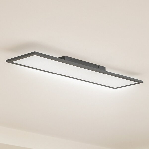 Lindby LED πάνελ Enhife, μαύρο, 80 x 20 cm, μεταλλικό, 4.000K, Μαύρο, Μελέτη / Γραφείο, Αλουμίνιο, σύγχρονο