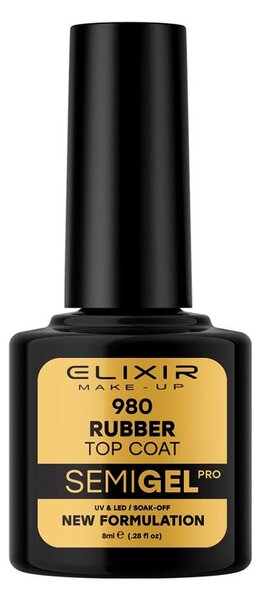 Ημιμόνιμο βερνίκι 8ml – #980 (Rubber Top Coat – No Wipe)