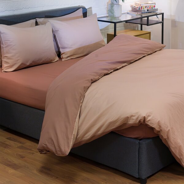 Παπλωματοθήκη Μονή (Σετ 165x245) 2 Όψεων Naf-Naf Hue Taupe - Amber