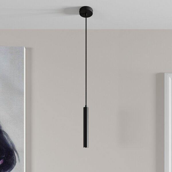 Arcchio LED κρεμαστό φωτιστικό Franka, 1-φωτιστικό, Ø 4 cm, μαύρο, Μαύρο, Σαλόνι / τραπεζαρία, Μέταλλο, σύγχρονο