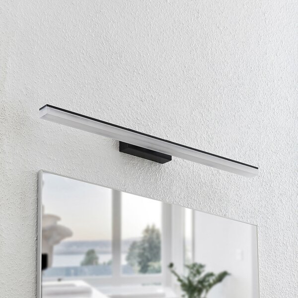 Lucande LED φωτιστικό τοίχου Lisana, οριζόντιο, 75 cm, IP44, Μαύρο, Μπάνιο, Μέταλλο, σύγχρονο