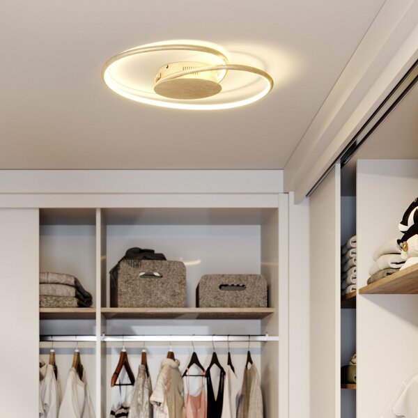 Lindby LED φωτιστικό οροφής Joline, Ø 45 cm, χρυσό χρώμα, μέταλλο, Χρυσό / Ορείχαλκου, Σαλόνι / τραπεζαρία, Μέταλλο, σύγχρονο