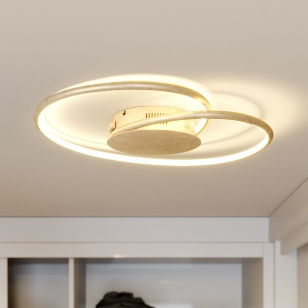 Lindby LED φωτιστικό οροφής Joline, Ø 45 cm, χρυσό χρώμα, μέταλλο, Χρυσό / Ορείχαλκου, Σαλόνι / τραπεζαρία, Μέταλλο, σύγχρονο