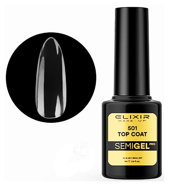 Ημιμόνιμο Βερνίκι Νυχιών Top Coat 501 5ml Elixir