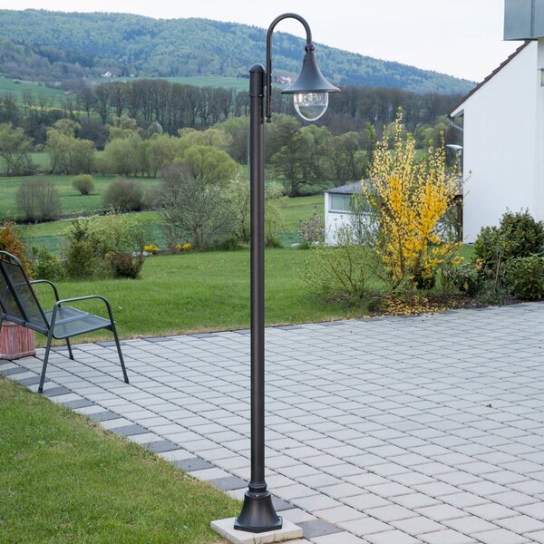 Lindby Φωτιστικό εξωτερικού χώρου Daphne, 220 cm, μαύρο, E27, IP44, ρυθμιζόμενος, Μαύρο, Αλουμίνιο, σύγχρονο