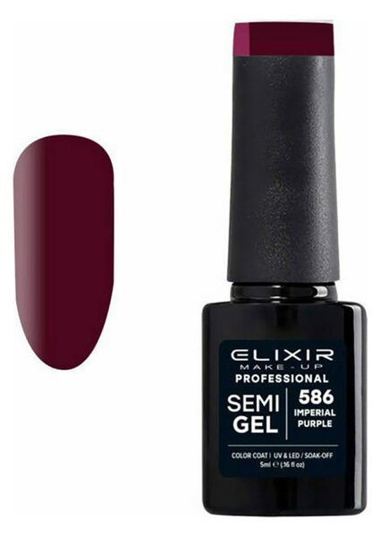 Ημιμόνιμο Βερνίκι Semi Gel 586 Imperial Purple 5ml Elixir