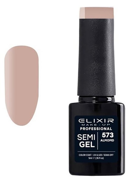 Ημιμόνιμο Βερνίκι Semi Gel 573 Almond 5ml Elixir