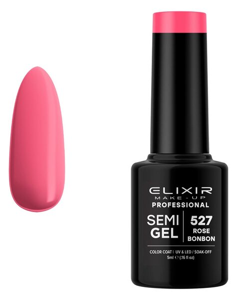 Ημιμόνιμο Βερνίκι Semi Gel 527 Rose Bonbon 5ml Elixir