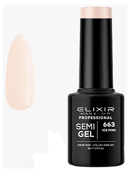 Ημιμόνιμο Βερνίκι Semi Gel 663 Ice Pink 5ml Elixir