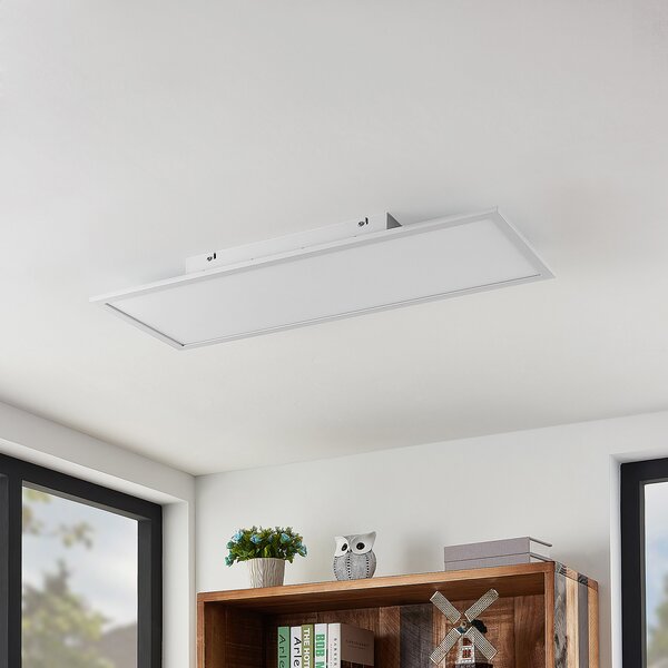 Lindby LED Panel Quais, 80 x 30 cm, λευκό, μεταλλικό, 4.000K, Λευκό, Κουζίνα, Αλουμίνιο, σύγχρονο