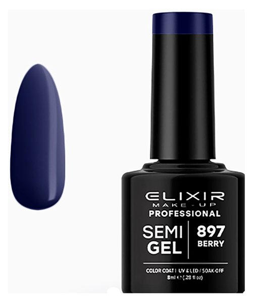 Ημιμόνιμο Βερνίκι Semi Gel 897 Berry 8ml Elixir