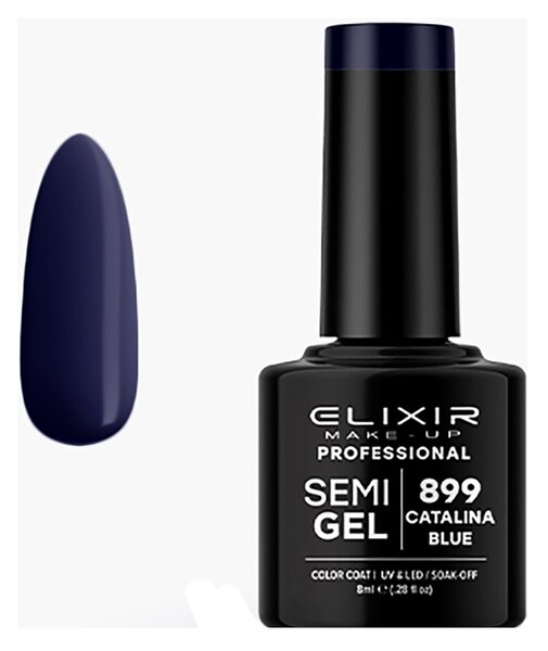 Ημιμόνιμο Βερνίκι Semi Gel 899 Catalina Blue 8ml Elixir