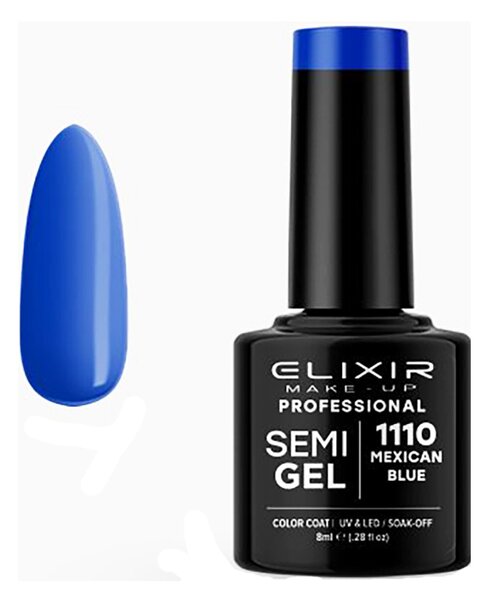 Ημιμόνιμο Βερνίκι Semi Gel 1110 Mexican Blue 8ml Elixir