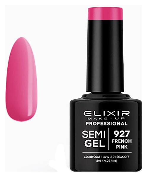 Ημιμόνιμο Βερνίκι Semi Gel 927 French Pink 8ml Elixir