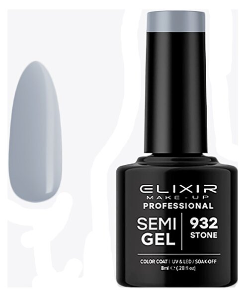 Ημιμόνιμο Βερνίκι Semi Gel 932 Stone 8ml Elixir