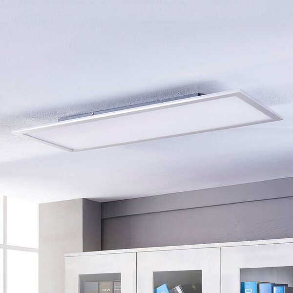 Lindby LED Panel Livel, CCT, 120 cm x 30 cm, τηλεχειριστήριο, ρυθμιζόμενος, Μεταλλικό, Κουζίνα, Πλαστικό, σύγχρονο