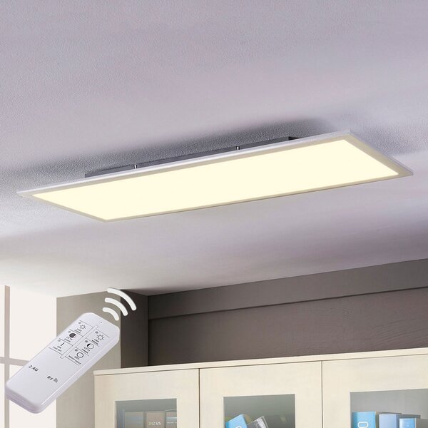 Lindby LED Panel Livel, CCT, 120 cm x 30 cm, τηλεχειριστήριο, ρυθμιζόμενος, Μεταλλικό, Κουζίνα, Πλαστικό, σύγχρονο