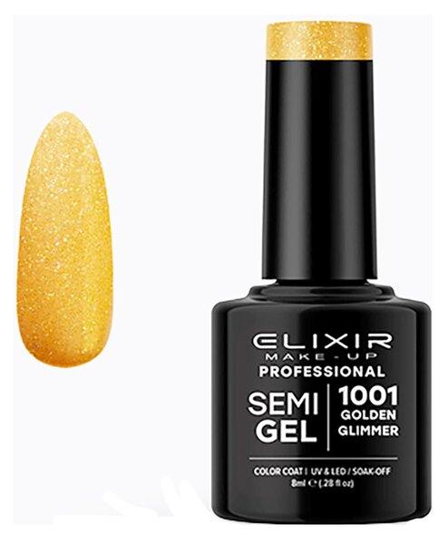 Ημιμόνιμο Βερνίκι Semi Gel 1001 Golden Glimmer 8ml Elixir