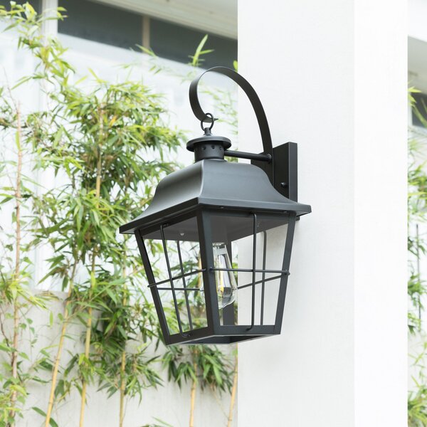 Lindby Φωτιστικό τοίχου Mertollio, ύψος 47 cm, μαύρο, γυαλί, ρυθμιζόμενος, Μαύρο, Μέταλλο, Vintage