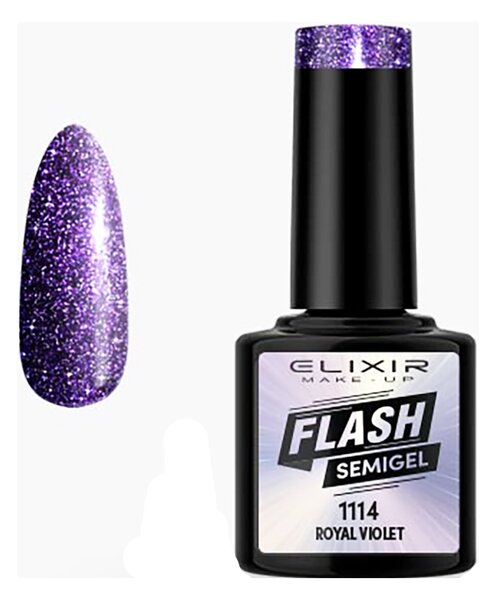 Ημιμόνιμο Βερνίκι Semi Gel 1114 Flash Royal Violet 8ml Elixir