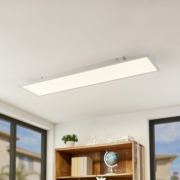 Lindby LED πάνελ Quais, 30 x 120 cm, λευκό, αλουμίνιο, 4.000K, Λευκό, Κουζίνα, Αλουμίνιο, σύγχρονο
